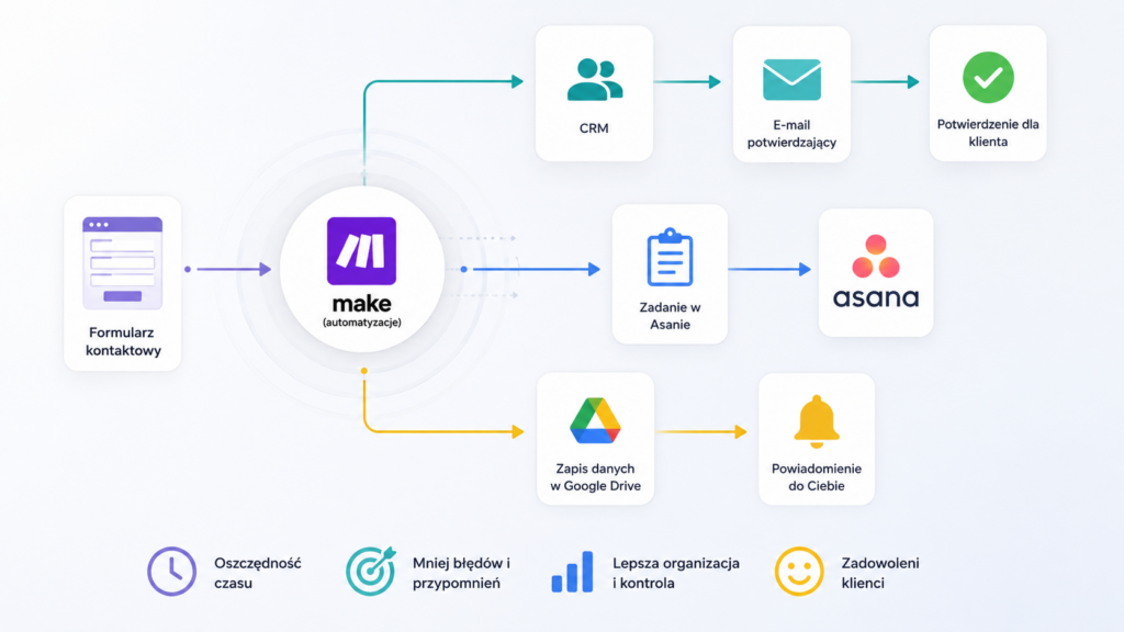Workflow automatyzacji łączący aplikacje w małej firmie